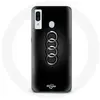 Coque pour Samsung Galaxy A40 Audi Logo cache moyeu fond noir Maniacas...