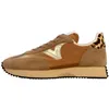 Basket Basse Cuir - VICTORIA - Camel - Lacets - Plat - Femme