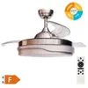 EDM Ventilateur de plafond 'Lentini' avec lumière led dimmable et télécommande (36W 3CCT 3547lm avec pales rétractables) couleur nic
