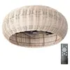 EDM - Ventilateur de plafond 'Matera' avec télécommande 4xE27 (moteur 20W dc 230V) effet bois