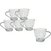Gerimport Set van 6x theeglazen/koffieglazen met RVS oortje/handvat - 170 ml