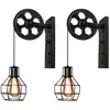 WOTTES 2 pcs Appliques Murales Industrielle Ajustable Lampe de Mur Vintage E27 pour Salon Chambre Café Noir