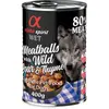4x400g sanglier, thym Boulettes de viande alpha spirit pour chien + 2 boîtes offertes !