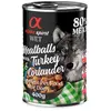 4x400g dinde, coriandre Boulettes de viande alpha spirit pour chien + 2 boîtes offertes !