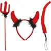 Fiestas Guirca - Devil set Rood: tiara, drietand en staart - Halloween...