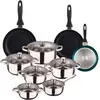 Wellhome Ensemble De Casseroles Et Poêles Pk8180 15 Pièces