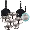 Wellhome Ensemble De Casseroles Et Poêles Pk8184 15 Pièces