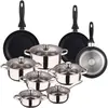 Wellhome Ensemble De Casseroles Et Poêles Pk8185 15 Pièces