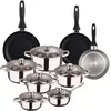 Wellhome Ensemble De Casseroles Et Poêles Pk8182 15 Pièces