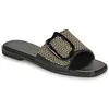 Slippers Exé Shoes 556-ORO-RAFFIA-BLACK Zwart
