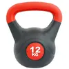 Kettlebell PVC Softee - Rouge/Noir - 12 kg - Musculation - Haltérophilie - Fitness