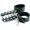 OHMAMA FETISH | Ohmama Fetish Leather Strap Metal Ring Cock Cage With Ball Divider