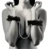 Croquette Coquette Chic Desire - Handboeien - Met Veren - Zwart
