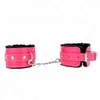 Kink - Premium Fur Lined Wrist Restraints Black With Raspberry Rose Be...