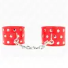Kink - Wrist Restraints With Snap Fasten Full Of Rivets Red Adjustable...