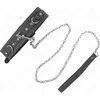 KINK - PVC LEREN HALSKETTING MET RIEM 105 CM RHINESTONE RIVET | BDSM |...