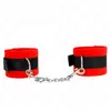 Kink - Beginner Fur Hand Cuffs Black-Red 30 X 7 Cm