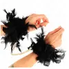 Kink - Feather Hand Cuffs With Gold Chain Model 1