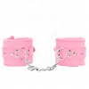 Kink - Fur Lined Wrist Restraints With Square Holes Pink And Pink Belt...