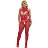 SUBBLIME - 952372 VISNET EN KANTEN KRUISLOZE BODYSTOCKING MET HOGE HAL...