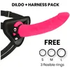 Delta Club - Toys Harnas + Dong Pink Silicone 23 Cm -O- 4.5 Cm