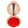 Rose Goud Anal Plug met Rode Roos