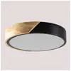 Sklum Plafonnier Led Jan Black&natural Ø30 Cm