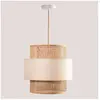 Plafonnier en rotin Satu Sklum Beige Lin