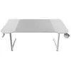 MARS GAMING Bureau gamer MGD-X140 en blanc, 140x60 cm, avec système de passage des câbles, support de casque et porte-gobelet.