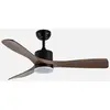 FABRILAMP Abrila - Ventilateur dc - Ventilateur de plafond - -Three Jet Black Blades with Light with 6 Adjustable Speeds 3 Selectable Light Temperatures Remote