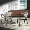Chaise rembourrée - ANGEL CERDA - Simili cuir et pieds bois de frêne -...