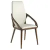 Chaise rembourrée - ANGEL CERDA - Simili cuir et pieds bois de frêne -...