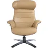 Ángel Cerdá - Fauteuil Pivotant Relax Revêtu de Cuir Bovin Coloris Sab...