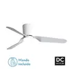 FABRILAMP Todolampara - Ventilateur de ventilateur de plafond avec lumière led moteur 18W dc modèle kochi blanc, 3 nuances de lumière avec mémoire, 3 pales, 5