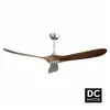 FABRILAMP TODOLAMPARA - Ventilateur demoteur de plafond DCmodèle MARIN Nickel, 3 pales Chêne, 5 vitesses, télécommande, minuterie, silencieux et basse