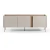 Boxy - Meuble TV 3 portes en bois et métal L140cm - Beige