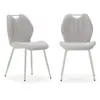 CALICOSY - Lot de 4 chaises en tissu avec pieds en métal noir L48 cm -...
