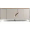 Buffet  LILOU - Chêne Artisan & Crème - 4 portes - 180 x 40 x 80 cm