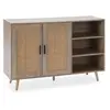 Buffet Dalia 2 portes et 3 niches couleur chêne, 120 cm longueur