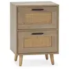 VS VENTA-STOCK Table de chevet Dalia 2 tiroirs couleur chêne, 40 x 34 x 57 cm