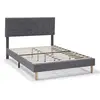 VS VENTA-STOCK Cadre de lit plateforme Sorni capitonné 30 cm, 90x190 cm, Gris foncé
