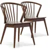 VS VENTA-STOCK Pack 2 chaises Mura, Couleur Noyer, Bois Massif, 55 cm x 58,5 cm x 84 cm