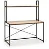 VS VENTA-STOCK Bureau Carmen noir, 1 étagère, style industriel, 120 cm longueur