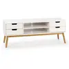 VS VENTA-STOCK Meuble tv Baku 1 porte et 2 tiroir couleur blanc, 140 cm