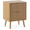 VS VENTA-STOCK Table de chevet Lluvia 2 tiroirs couleur chêne