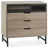 VS VENTA-STOCK Commode de nuit Hera 3 tiroirs 1 porte coloris bois