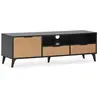 VS VENTA-STOCK Meuble TV Denis 1 porte et 2 tiroirs, couleur Noir/Bois