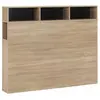 VS VENTA-STOCK Tête de lit Zeus 165 cm avec rangements chêne, 2 portes 9 trous