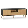 VS VENTA-STOCK Meuble TV Apolo 1 porte 2 tiroirs, couleur noir/bois