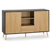 Buffet bas Apolo 2 portes 1 tiroir couleur noir/bois